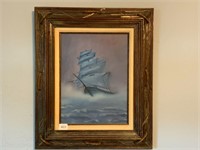 Vintage Clipper Ship Painting Cool Frame