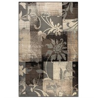 8x10ft Choc Floral Patchwork Polypro Rug