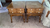 Pair of matching wooden end tables 26x23x21
