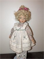 Blonde Curly Hair Prairie Dress Doll 16"