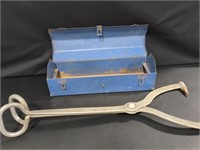 Blue metal toolbox, Railroad Tie Mover