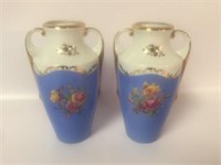 Pair of 6.5" Handpainted Vases, Marked F.B.S.