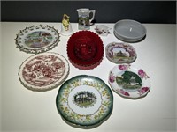 VTG 1973 ACGA Red Dish, 6 Souvenir Pieces, F