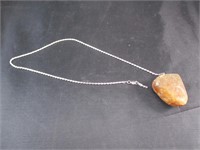 Rock on Silver Chain