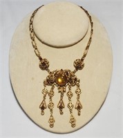 Vintage Topaz Drop Dangle Necklace