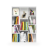 Furinno White Wood 8-Shelf Bookcase (29x42x10)