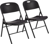 Folding Plastic Chair  350 lb  Set of 2