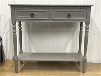 Grey Modern Style 2-Drawer Slim Console