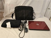 HP Laptop, Case and Lumbar Pillow
