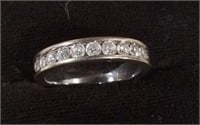 14K White Gold Diamond Ring Sz 7