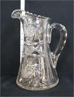 Vintage 10in cut glass pitcher
