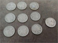 (10) Indian Head Nickels