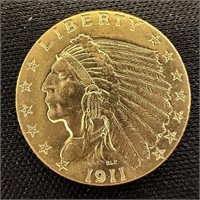 1911 $2.50 Indian Gold Quarter Eagle
