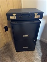 Two drawer filing cabinet and bookcase
