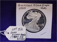 2000 AMERICAN SILVER EAGLE 1 TROY OZ SILVER