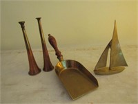 brass ship,horns & scoop
