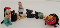 (9) Figurines & Stuffed Toys: Cats, Ladybug, ...