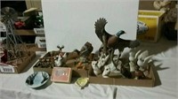 Bird figurines, deer and miscellaneous