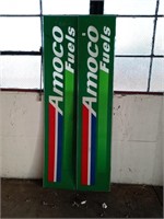 2 foot by 6 foot plexiglass Amoco fuel signs