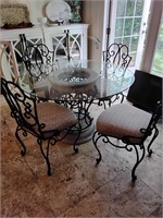 Glass Top  Dining Table w 4 Chairs