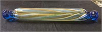 Large blown glass rolling pin, Multi colored