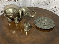 Pewter & Silver Plated Elephant