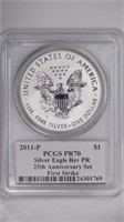 2011-P ASE Silver Eagle PCGS PR70 Reverse
