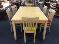 Blonde Modern Dining Table & Chairs