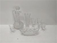 heavy lead crystal set with 4 glasses and 4 other