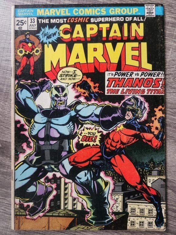 Captain Marvel #33 (1974) KEY ORIGIN of THANOS