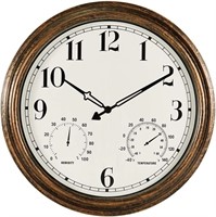 16 Indoor Outdoor Wall Clock  Waterproof Combo