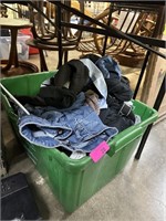 LARGE BIN OF CLOTHES