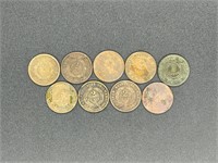 9 - early 2 cent coins