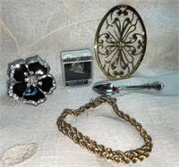 Vtg Jewelry Lot:  14kt GF Twist Rop Bracelet,
