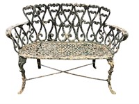 cast aluminum lawn bench