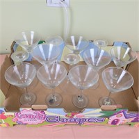 (13) Clear Martini Glasses