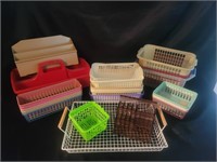 Large Lot of Plastic Baskets and Organizers