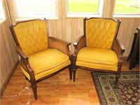 (2) Vintage Arm Chairs with Cane Sides - show