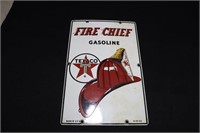 Texaco Fire Chief gasoline porcelain metal sign