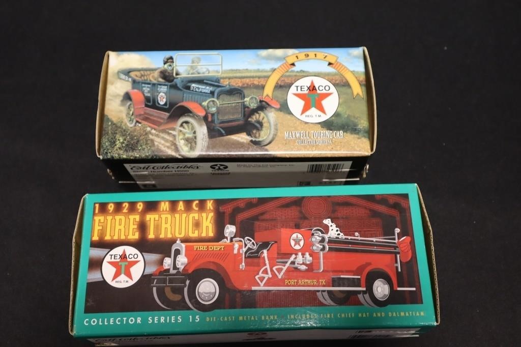 2 Texaco truck banks # 14 1917 Maxwell Touring