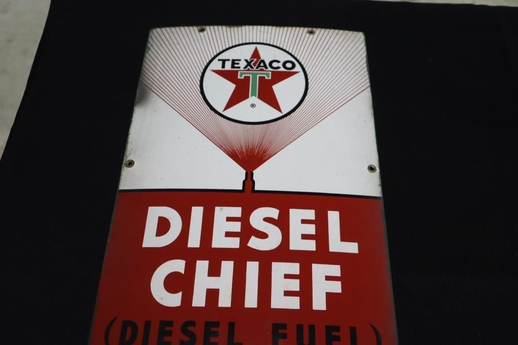 Texaco Diesel Chief (diesel Fuel) porcelain metal