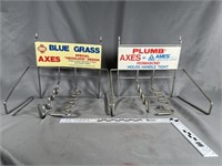 Two (2) store pegboard displays for axes