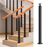 Stair Balusters Post, Black Square Metal Railing