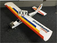 Remote control airplane, 62" wingspan, 50" length