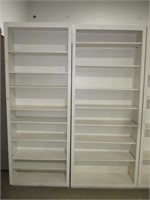 2 Lg White Bookshelves