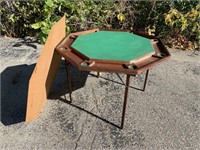 Vintage Wooden Karlit Folding Poker Table W/Cover