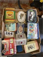 Box lot of tins