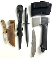 Buck, Kershaw Knives & Gerber Hatchet.