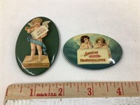 (2) Angelus Marshmallows Adv. Pocket Mirrors