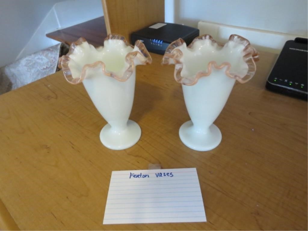 2 FENTON VASES